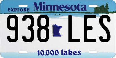MN license plate 938LES