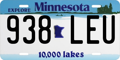 MN license plate 938LEU
