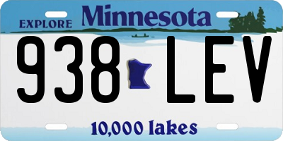 MN license plate 938LEV