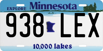 MN license plate 938LEX