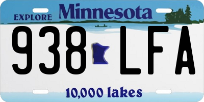 MN license plate 938LFA
