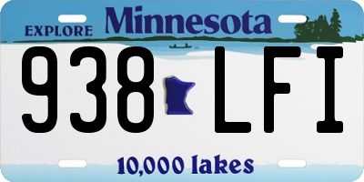 MN license plate 938LFI