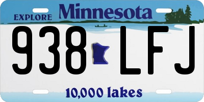 MN license plate 938LFJ