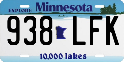 MN license plate 938LFK