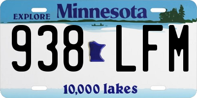 MN license plate 938LFM