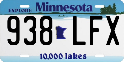 MN license plate 938LFX