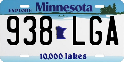 MN license plate 938LGA