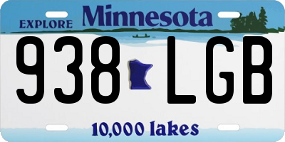 MN license plate 938LGB
