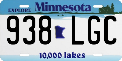 MN license plate 938LGC