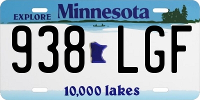 MN license plate 938LGF