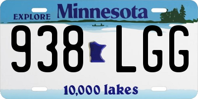 MN license plate 938LGG