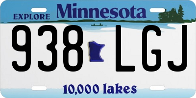 MN license plate 938LGJ