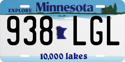 MN license plate 938LGL