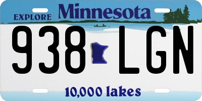 MN license plate 938LGN