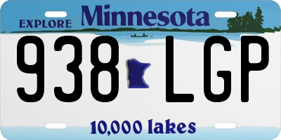 MN license plate 938LGP