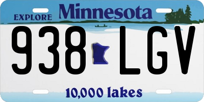MN license plate 938LGV