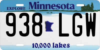 MN license plate 938LGW