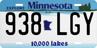 MN license plate 938LGY