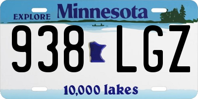 MN license plate 938LGZ