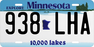 MN license plate 938LHA