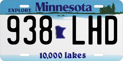 MN license plate 938LHD