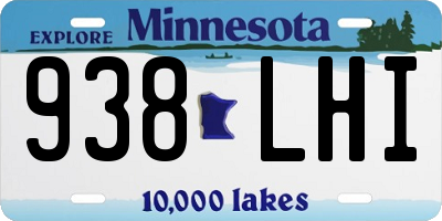 MN license plate 938LHI