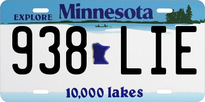 MN license plate 938LIE