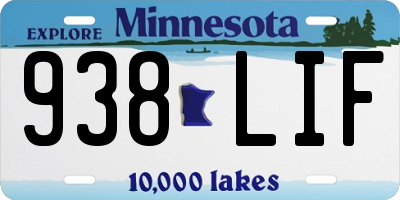 MN license plate 938LIF