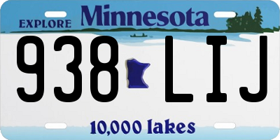MN license plate 938LIJ