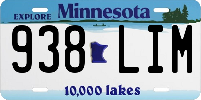 MN license plate 938LIM
