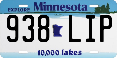 MN license plate 938LIP