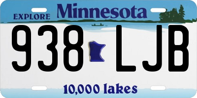 MN license plate 938LJB