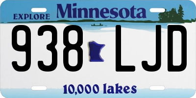 MN license plate 938LJD