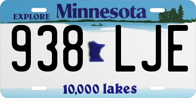 MN license plate 938LJE