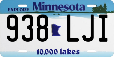MN license plate 938LJI