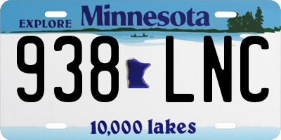 MN license plate 938LNC