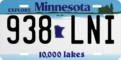 MN license plate 938LNI