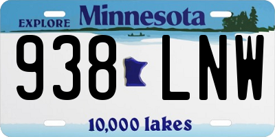 MN license plate 938LNW