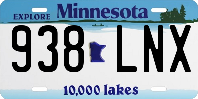 MN license plate 938LNX