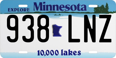MN license plate 938LNZ