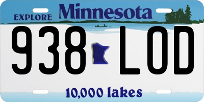MN license plate 938LOD