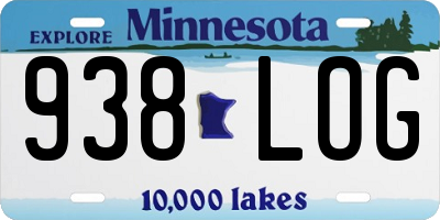 MN license plate 938LOG