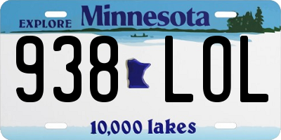 MN license plate 938LOL