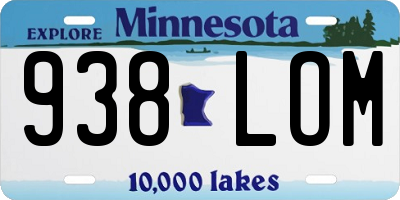 MN license plate 938LOM