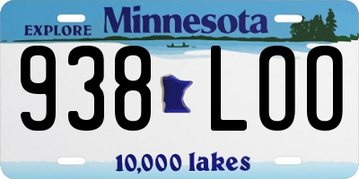 MN license plate 938LOO