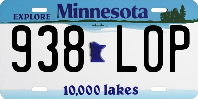 MN license plate 938LOP