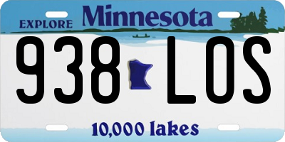 MN license plate 938LOS