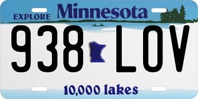 MN license plate 938LOV