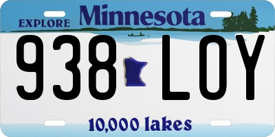 MN license plate 938LOY