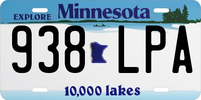 MN license plate 938LPA